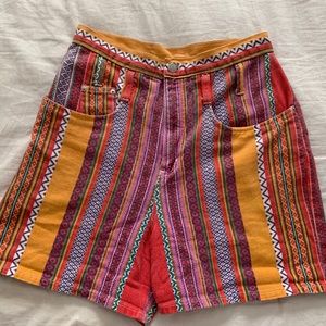 Unisex Vintage Style Patterned Shorts